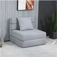 HOMCOM Sessel Einzelsofa mit Kissen, Klappsessel, 2-in-1 Design (Schlafsessel, 1-St., Bettsessel), bis 120 kg Belastbar, Blau