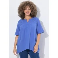Ulla Popken Tunika Musselin-Bluse A-Linie Tunika-Ausschnitt Halbarm