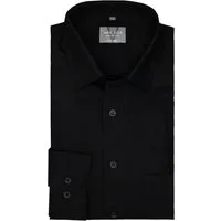 MARVELIS Businesshemd Langarm 64cm / Comfort Fit / Bügelfrei / Schwarz Regular Langarm