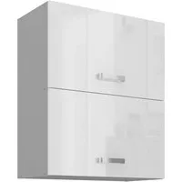 Küchen-Preisbombe Hängeschrank 60 cm Küche Bianca Weiß Hochglanz + Grau Küchenzeile Küchenblock
