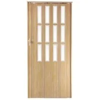 Standom Falttür Schiebetür Tür Eiche/Erle Fenster Schloss H.203cm Türbreite bis 100 cm (1 Karton, 1-St., 1 Set JS), teils vormontiert