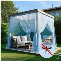 BTTO V&G Insektenschutz-Vorhang Moskitonetz Insektenschutz Pavillon Fliegennetz Fliegengitter, DIY, (2-St), Taschenstange,Outdoor-Vorhang,Insektenschutz-Vorhang,Terrassennetz