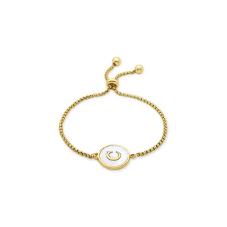 Luxenter-Armband aus weißem Perlmutt in 18 Karat Gelbgold - Alphabet