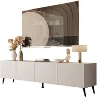 yourhouse24 Lowboard NOISY 200 cm Kaschmir, Push-to-Open, Metallbeine, Modernes Design