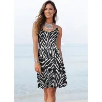 Beachtime by Lascana Strandkleid aus Viskosejersey mit verstellbaren Trägern und Animaldruck Kurzes Sommerkleid, luftiges Jerseykleid, Spaghettikleid, casual
