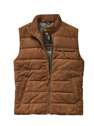 Mey & Edlich Herren Fusion-Lederweste Grün Obermaterial: Ziegenveloursleder
