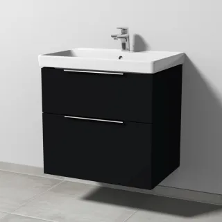 Sanipa 3way Waschtischunterbau zu Villeroy & Boch Avento Waschtisch mit 2 Auszügen, Schwarz-Matt UF62208