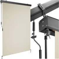 tectake Seitenarmmarkise Sichtschutz Garten mit Wandhalterung, UV-beständig und (Balkonmarkise Eloise, in beige) pulverbeschichtetes Aluminiumgehäuse, leichtgängige Handkurbel
