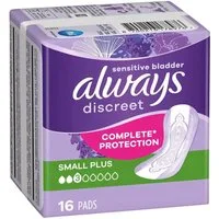 always Inkontinenz-Einlage Discreet Small Plus, 3, 16-St., Saugstärke 3 - leichte Blasenschwäche