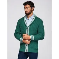 OMBRE Strickjacke Herrenstrickjacke mit Schalkragen im Preppy-Stil