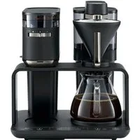 Melitta Kaffeemaschine mit Mahlwerk EPOS® 1024-03 Schwarz/Silber 360°rotierender Wasserauslauf, 1l Kaffeekanne, Papierfilter 1x4, Schwarz/Gold, 360°rotierender Wasserauslauf