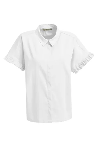 Smith&Soul - Shirt Collar Ruffle Cuff Blouse cream white - Gr. - S
