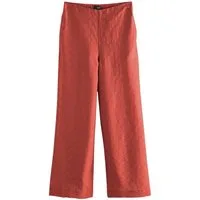 Next Stoffhose Jacquard-Hose mit weitem Bein, Kurzgröße (1-tlg)