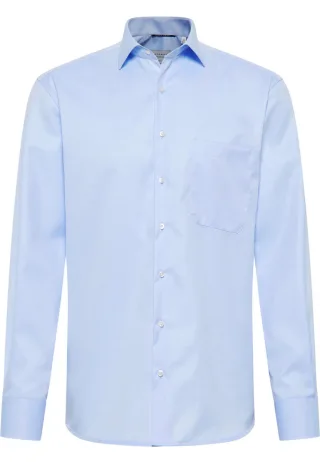 ETERNA - Comfort Fit: Langarmhemd blau - Gr. - 49