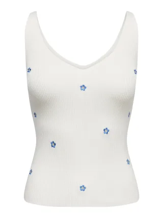 JDY - JDYNANNA S/L EMBROIDERY TOP KNT Cloud Dancer - Gr. - XL