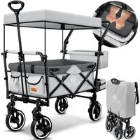KESSER Bollerwagen, Bollerwagen Faltbar GTS-9100 mit Dach Handwagen Transportwagen