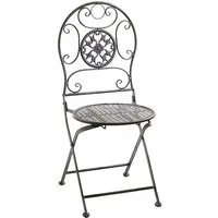 Kobolo 4-Fußstuhl Gartenstuhl Metallstuhl Stuhl aus Metall grau 91cm (zusammenklappbar, 1 St)