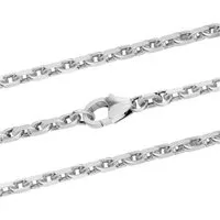 HOPLO Silberkette Ankerkette diamantiert Länge 45cm - Breite 2,5mm - 925 Silber, Made in Germany