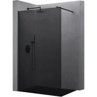 doporro Walk-in-Dusche Duschwand für Dusche Duschabtrennung schwarz Profil mit Nano Glas, Einscheibensicherheitsglas