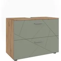 Vicco Waschbeckenunterschrank Irma, Salbeigrün/Artisan, 80 x 58.6 cm mit Schubladen (1-St)