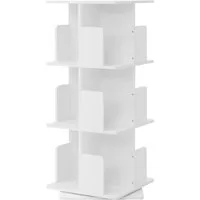 ML-DESIGN Bücherregal Spielzeugregal drehbar 360 Grad Regal Standregal freistehend Drehregal, Lagerregal mit 3 Ebenen & 12 Fächern für Wohnzimmer Büro Kinderzimmer