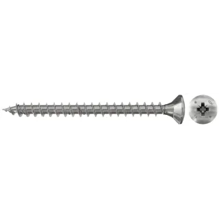 Fischer Spanplattenschrauben 4,5x40 Edelstahl FPF-LZ A2F, Linsenkopf PZ, A2, Vollgewinde - 657345