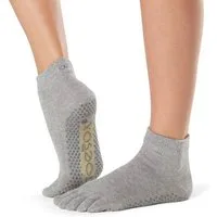 ToeSox Sportsocken Toesox Full Toe ANKLE Logo auf der Ferse und in der Gummierung der Sohle