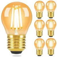 ZMH LED-Leuchtmittel Edison LED Vintage Glühbirne - G45 2700K E14//E27, E27, 6 St., warmweiß, Filament Retro Glas Birne Energiesparlampe