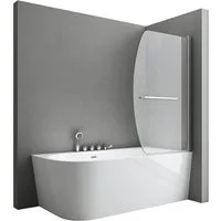 doporro Badewannenaufsatz Duschwand Badewanne Cor112 6mm ESG-Sicherheitsglas Nano-Beschichtung, Einscheibensicherheitsglas