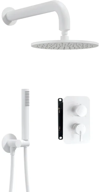 Neuesbad Serie 600 Unterputz Dusch-Set und Kopfbrause, Oberfläche: weiss matt NB1BXYYAQSM1