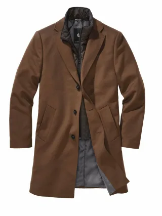 Mey & Edlich Herren Balance-Wollmantel Beige 90 % Schurwolle, 10 % Kaschmir