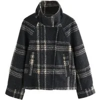 Next Kurzmantel Strickmantel mit Trichterkragen, Kurzgröße (1-tlg)