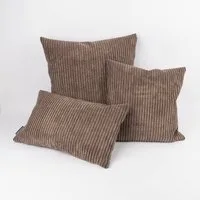 SCHÖNER LEBEN. Dekokissen Kissenhülle Breitcord Baby Rib braun div. Größen von SCHÖNER LEBEN.