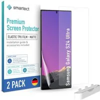smartect Displayschutzfolie 2X TPU Schutzfolie Matt für Samsung Galaxy S24 Ultra für Samsung Galaxy S24 Ultra, Set, 2 Stück, Entspiegelt, Kratzfest, Blasenfrei, Oleophob, Fingerabdruck kompatibel