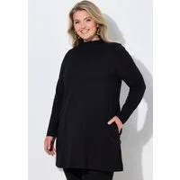 Ulla Popken Longshirt Longshirt A-Linie Stehkragen Langarm Taschen