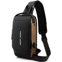 Blusmart Umhängetasche Wasserdichte Unisex-Brusttasche/Umhängetasche (Mit USB-Ladeanschluss und Diebstahlsicherung, Multifunktionstaschen + Seitentaschen), Vielseitige Tragemöglichkeiten
