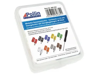 Zwergstecker-Sortiment mit Stecker, Kupplung und Schraubendreher, 90teilig