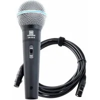 Pronomic Mikrofon DM-58-B Vocal Dynamisches-Mikrofon (Spar-Set, 2-tlg), inkl. 5m XLR Kabel