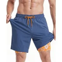 MaaMgic Shorts Herren Elastan kurze Hose 2-in-1 Badehose schnelltrocknend Sporthose (1-tlg)
