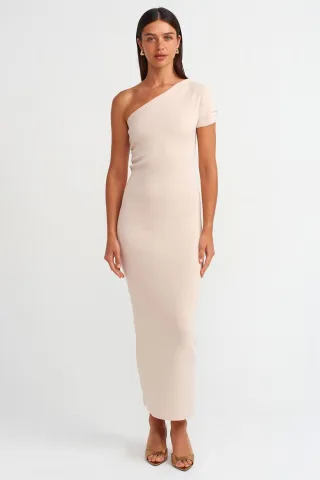 Asymmetrisches Ein-Schulter Bodycon Maxikleid