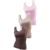 H.I.S Spitzentop aus Feinripp (3er-Pack) Sommertops aus luftiger Baumwoll-Qualität