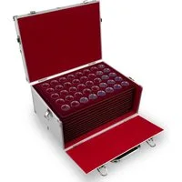 MC.Sammler Aufbewahrungsbox MC.Sammler Alu Münzkoffer für 440 Stk 2 Euro Münzen in Kapseln, mit 440 Münzkapseln 26mm