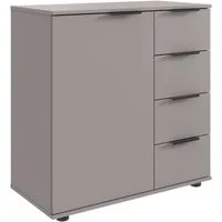 Wimex Kombikommode Tilburg, 81x43x83cm, Made in Germany, mit schwarzen Metallgriffen, Stauraum hinter 1 Tür und in 4 Schubladen