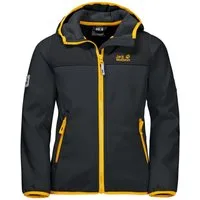 Jack Wolfskin Softshelljacke Fourwinds (wind-& wasserabweisend) grau/gelb Kinder