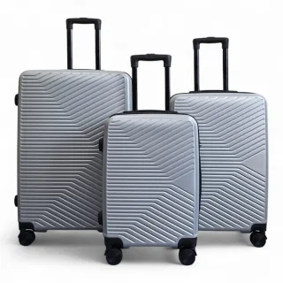 Hartschalenkoffer Silber Robuster 8-Rad-Gepäck Handgepäck Koffertasche