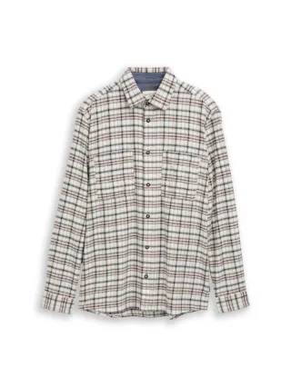 Tom Tailor - Comfort Fit Flanell-Hemd mit Karomuster white based mint check - Gr. - XXL