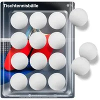 Sportyfits® Tischtennisball 12x Tischtennisbälle Bälle weiß Set 40 mm PingPong für Training (12-St., 12 Stück)
