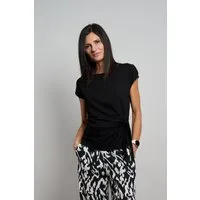 Seidel Moden Kurzarmshirt Rundhals-Shirt mit Knoten-Detail an der Seite - MADE IN GERMANY