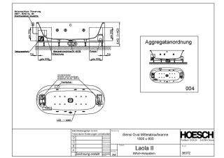 Hoesch Monolith Einbau Whirlwanne iSensi Oval 1800x800 mit Laola II Weiss/Chrom/Motor rechts/links 3837Z.010305004