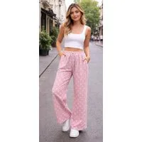 Worldclassca Stoffhose Worldclassca Musselinhose mit Punkten Stoff Elastischer Bund Luftig Neue Kollektion - Stilvolle und gemütliche Sommer Mode für Damen
